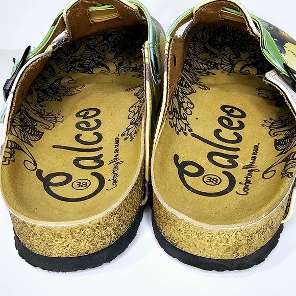 Calceo Butterfly Clogs Cork Comfort Vegan Leather - Picture 6 of 7